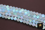 Baby Blue AB Beads, Smooth Multi Color Iridescent Beads BS #113, sizes in 8 mm 15.25 inch FULL Strands