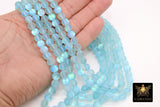 Baby Blue AB Beads, Smooth Multi Color Iridescent Beads BS #113, sizes in 8 mm 15.25 inch FULL Strands