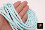 2 Strands 6 mm Clay Flat Beads, Seafoam Blue Heishi beads in Polymer Clay Disc CB #128, Light Blue Rondelle