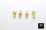 Hand Finger Sign Charms, 2 Pc Gold Middle Finger Pendant #2716, I Love You Hand Gestures