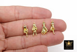 Hand Finger Sign Charms, 2 Pc Gold Middle Finger Pendant #2716, I Love You Hand Gestures