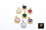 CZ Teardrop Pendants, Clear or Amethyst Drop Bezels # 2724, Silver Gemstone Pear Shape Pendants
