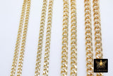 Gold Cuban Curb Chain, Gold Stainless Steel Heavy Chain CH #241, Flat Miami Diamond Cut