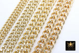 Gold Cuban Curb Chain, Gold Stainless Steel Heavy Chain CH #241, Flat Miami Diamond Cut