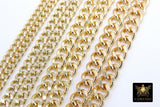 Gold Cuban Curb Chain, Gold Stainless Steel Heavy Chain CH# 241, Flat Miami Diamond Cut