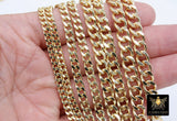 Gold Cuban Curb Chain, Gold Stainless Steel Heavy Chain CH #241, Flat Miami Diamond Cut