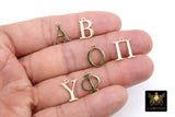 Greek Alphabet Gold Charms, Initial Letters in Stainless Steel, Initial Sorority Name Necklaces or Bracelets