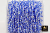 Tanzanite Crystal Chain, Silver Plated Royal Blue CH #511, Sapphire Crystal 4 mm Beaded Jewelry Chains