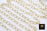 Gold Oval Chain, 10 mm Large Silver Oval Cable Chains CH #202, Unfinished Rolo Chunky Paperclip Necklace Chains
