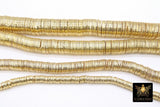 Gold Flat Spacer Beads, 20- 260 pcs Round Brushed Gold Metal Discs, Heishi Rondelle