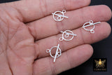 925 Sterling Silver Toggle Clasp Set, 16 x 12 mm Toggle Ring # 743, 20 mm Flat T Bar Stamped 925 Clasps