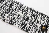 2 Strands 6 mm Clay Flat Beads, Black and White Heishi beads in Polymer Clay Disc CB #131, Rondelle