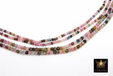 Natural Tourmaline Beads, Faceted Multi Mixed Tourmaline Beads BS #128, Genuine Jewelry Beads sizes 3 mm or 4 mm 15.5 inch Long Strands