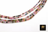 Natural Tourmaline Beads, Faceted Multi Mixed Tourmaline Beads BS #128, Genuine Jewelry Beads sizes 3 mm or 4 mm 15.5 inch Long Strands