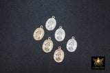 14 K Gold filled St Christopher Charm, Oval 925 Sterling Silver Bracelet Medals # 748, Protection Necklace