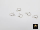 925 Sterling Silver Spring Ring Clasps, 5.5 or 6.0 mm Jewelry Findings #755, Stamped 925 with Open Loop