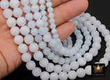 Powder Blue Beads, Smooth Round Light Blue Beads BS# 120, size 6 mm 8 mm or 10 mm 16 inch FULL Strands