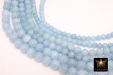 Powder Blue Beads, Smooth Round Light Blue Beads BS# 120, size 6 mm 8 mm or 10 mm 16 inch FULL Strands