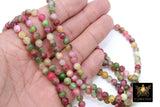 Red and Lime Green Beads, Smooth Mixed Hot Pink Yellow Marble Jade Dyed Beads BS #121, Jewelry Beads sizes 6 mm 8 mm 10 mm