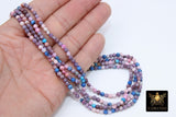 Blue and Pink Agate Beads, Faceted Mixed Lavender and White Fire Agate Beads BS #127, Jewelry Beads sizes 4 mm 14 inch Strands