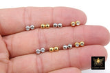 Gold Slider Beads, 8 pcs Round Chain Silicon Stopper Bolo Silver Beads # 3289, DIY Bracelets Flat Metal Plated Styles for Adjustable Jewelry