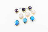 Crystal Beads, Crystal Oval Teardrop #959, Soldered Beads Charm Gold Edge Blue