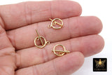 14 K Gold Filled Toggle Clasp, Small Round Clasps with Toggle Bar Connectors #3447, 8 x 11 mm and 11 mm Bar