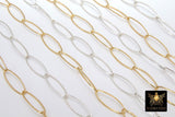14 K Gold Filled Large Drawn Chain, 17 mm Paperclip Chain CH #770, Oval 925 Sterling Silver