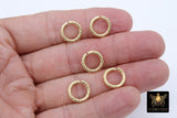 Stainless Steel Gold Jump Rings, 13 mm Open Twisted Silver Rings #384, Large Textured 12 Gauge