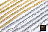 Stainless Steel Chain, 304 Gold, Silver Faceted Dainty Curb 5.5 mm Chains CH #211