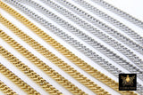 Stainless Steel Chain, 304 Gold, Silver Faceted Dainty Curb 5.5 mm Chains CH# 211