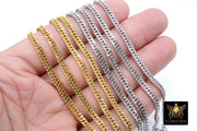 Stainless Steel Chain, 304 Gold, Silver Faceted Dainty Curb 5.5 mm Chains CH #211