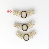 CZ Micro Pave Long Bar Connectors, Dainty Gold Plated Bracelet Links, Baguettes