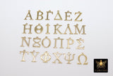 Greek Alphabet Gold Charms, Initial Letters in Stainless Steel, Initial Sorority Name Necklaces or Bracelets