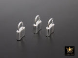 Silver Pad Lock Clasp, Solid 925 Sterling Silver Lock Key Clasp # 666, 12 x 16 mm Stamped 925