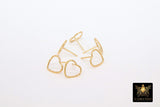 14 K Gold Hoop Stud Earrings, High Quality Gold Filled Heart Stud Post Findings #2801, 10 mm Minimalist Stud Findings