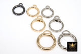 Gold Spring Gate Clasps, Silver or Black Spring Lock Push Clip #2754, Fob Jewelry Findings 25