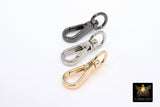 Gold Spring Gate Clasps, Silver or Black Spring Lock Swivel Push Clip #2770, Jewelry Findings 11 x 31 mm