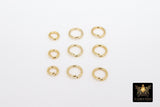 Stainless Steel Jump Rings, 24 K Genuine Gold Plated Open Rings 16, 18 or 19 Gauge AG 2790