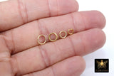 Stainless Steel Jump Rings, 24 K Genuine Gold Plated Open Rings 18 Gauge, AG 2794