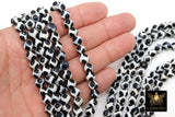 Tibetan Natural Faceted Agate Beads, DZI Agate Black and White Color Beads BS# 130, sizes 6 mm 8 mm 10 mm 15 inch FULL Strands