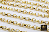 Gold ROLO Chain, 8 mm Oval Chains CH #103, Large Thick Unfinished Jewelry Chains