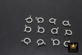 925 Sterling Silver Spring Ring Clasps, 5.5 or 6.0 mm Jewelry Findings #755, Stamped 925 with Open Loop