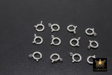 925 Sterling Silver Spring Ring Clasps, 5.5 or 6.0 mm Jewelry Findings, Stamped 925 with Open Loop