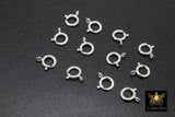 925 Sterling Silver Spring Ring Clasps, 5.5 or 6.0 mm Jewelry Findings # 763, Stamped 925 with Closed Loop