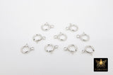 925 Sterling Silver Spring Ring Clasps, 5.5 or 6.0 mm Jewelry Findings # 763, Stamped 925 with Closed Loop