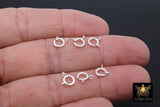 925 Sterling Silver Spring Ring Clasps, 5.5 or 6.0 mm Jewelry Findings # 763, Stamped 925 with Closed Loop