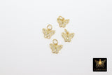 Gold CZ Butterfly Charms, Tiny Cubic Zirconia Small Butterflies, AG 2783