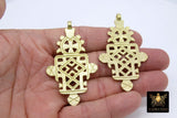 Brass Ethiopian Coptic Cross, Large African Cross Pendant #2080, Brass Necklace