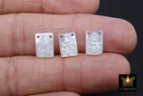 14 k Gold Filled Madonna Child Scapular, Mother of Pearl 925 Silver Jesus # 257, 2 Hole Charms Includes Jump Rings